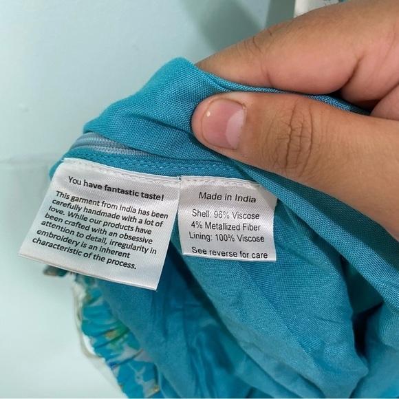 Rococo Sand Nesh Dress Blue Aqua Cut Out Mini Sz S - Picture 7 of 7